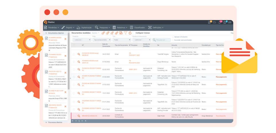 Gestão de tarefas pendentes - filedoc